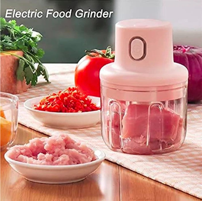 Portable USB Rechargeable Electric Fruit Vegetable Onion Garlic Cutter Food Speedy Chopper Mini Slicer, Food Processor 250 ml