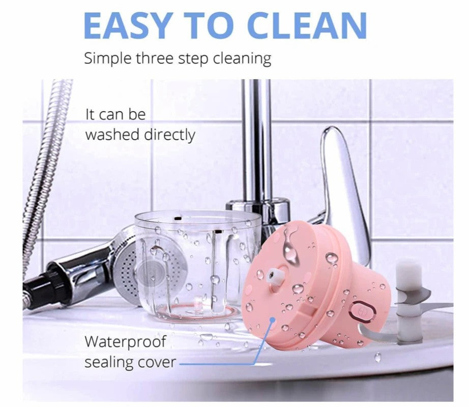 Portable USB Rechargeable Electric Fruit Vegetable Onion Garlic Cutter Food Speedy Chopper Mini Slicer, Food Processor 250 ml