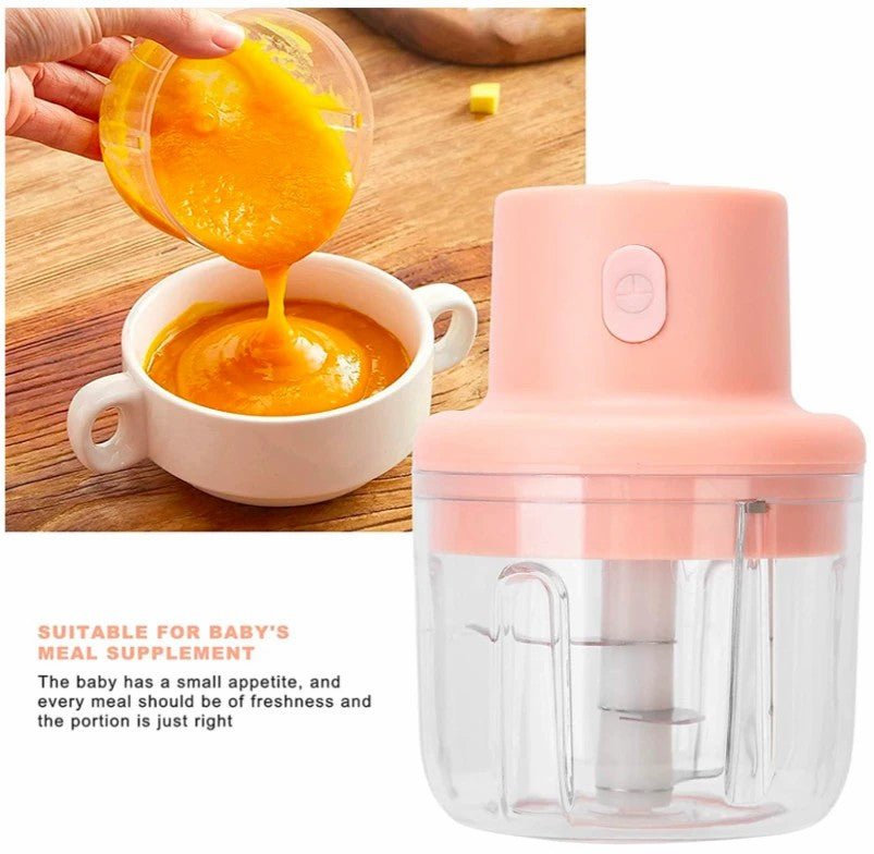 Portable USB Rechargeable Electric Fruit Vegetable Onion Garlic Cutter Food Speedy Chopper Mini Slicer, Food Processor 250 ml
